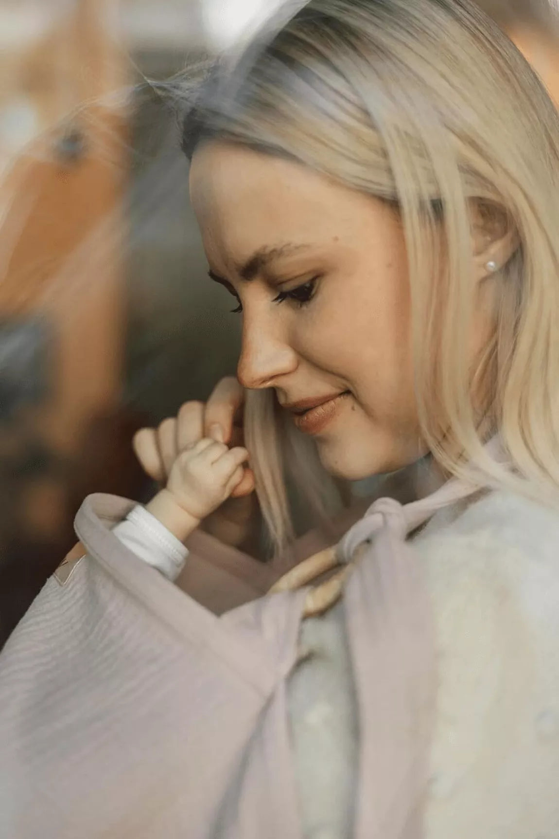 Borstvoedingsdoek met opbergzakje- blush