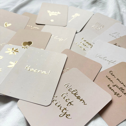 Wenskaart | Hello baby goudfolie