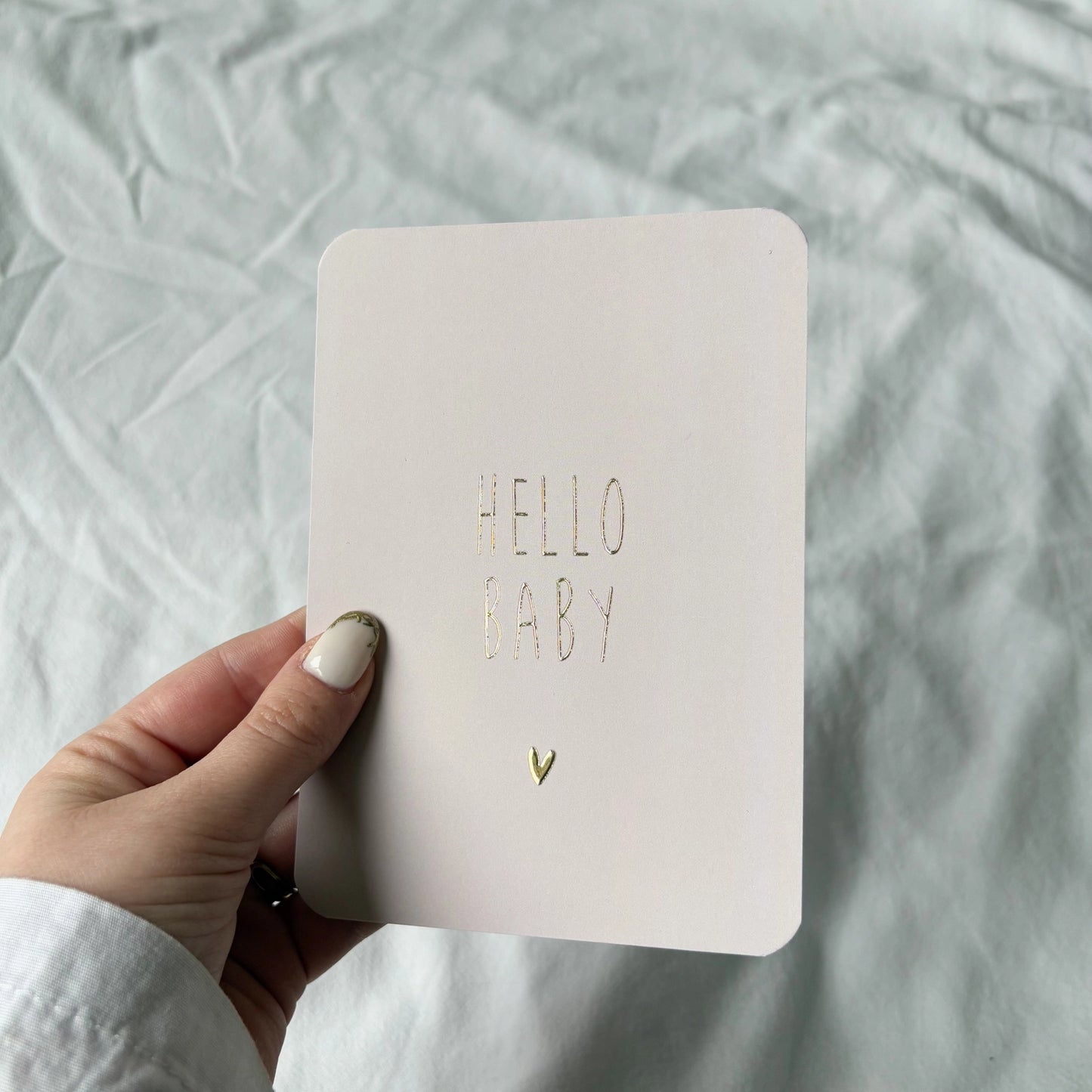 Wenskaart | Hello baby goudfolie