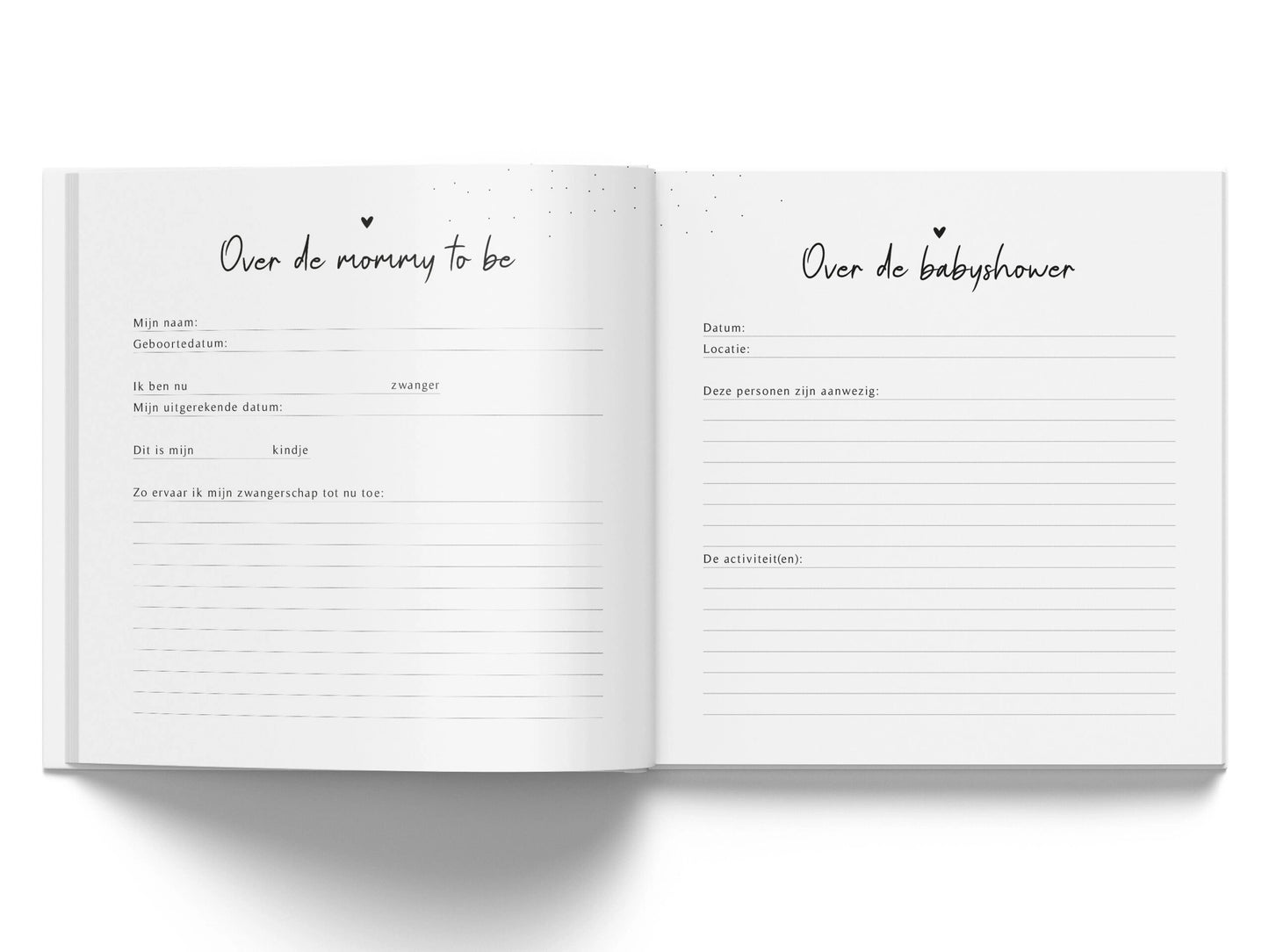 Mijn babyshower | Linnen invulboek