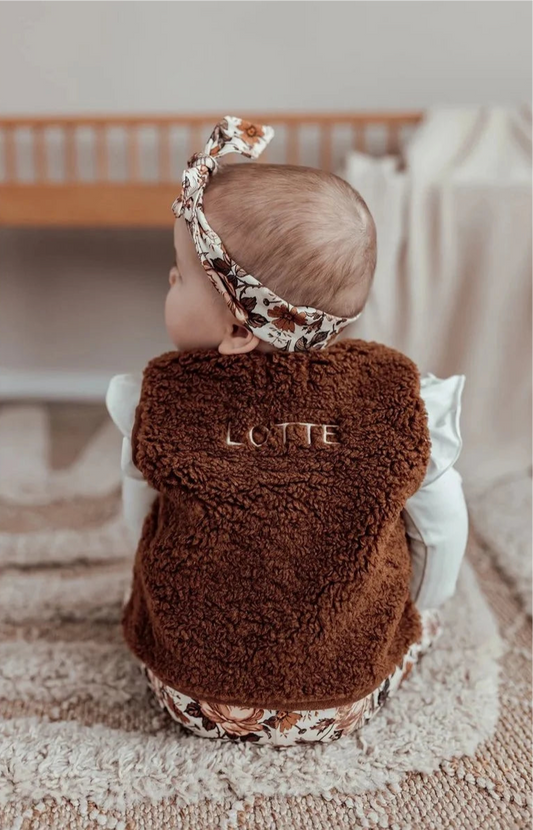 Teddy gilet | Donkerbruin