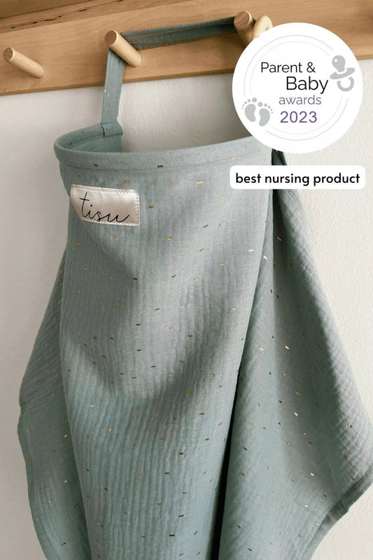 Borstvoedingsdoek met opbergzakje - mint groen