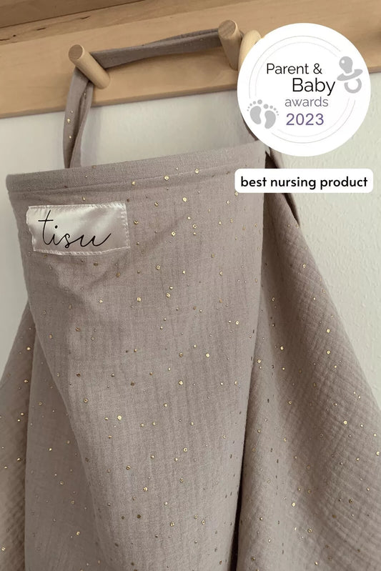 Borstvoedingsdoek met opbergzakje - taupe beige