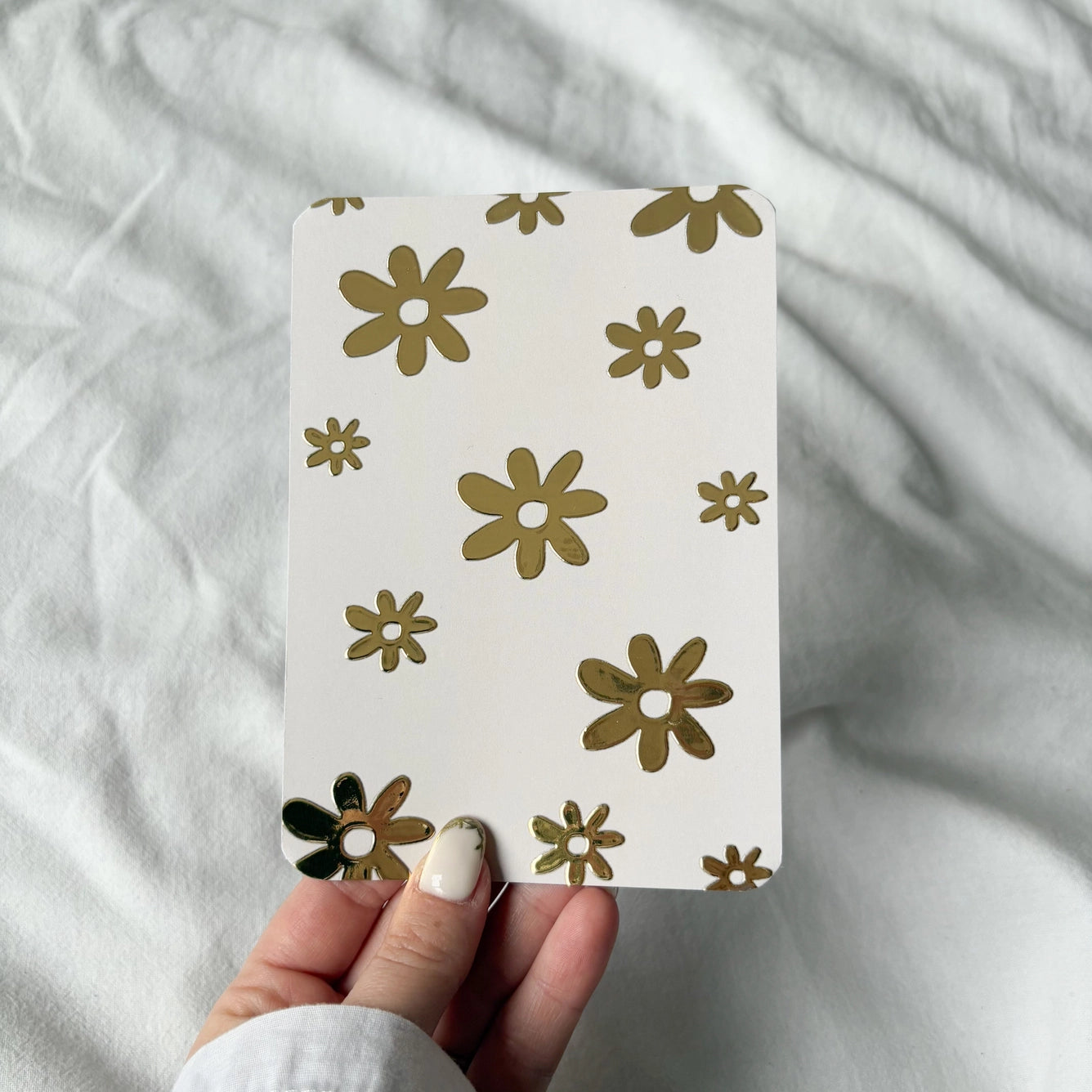 Wenskaart | bloemen goudfolie
