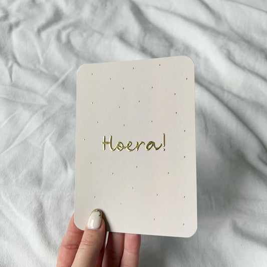 Wenskaart | Hoera goudfolie
