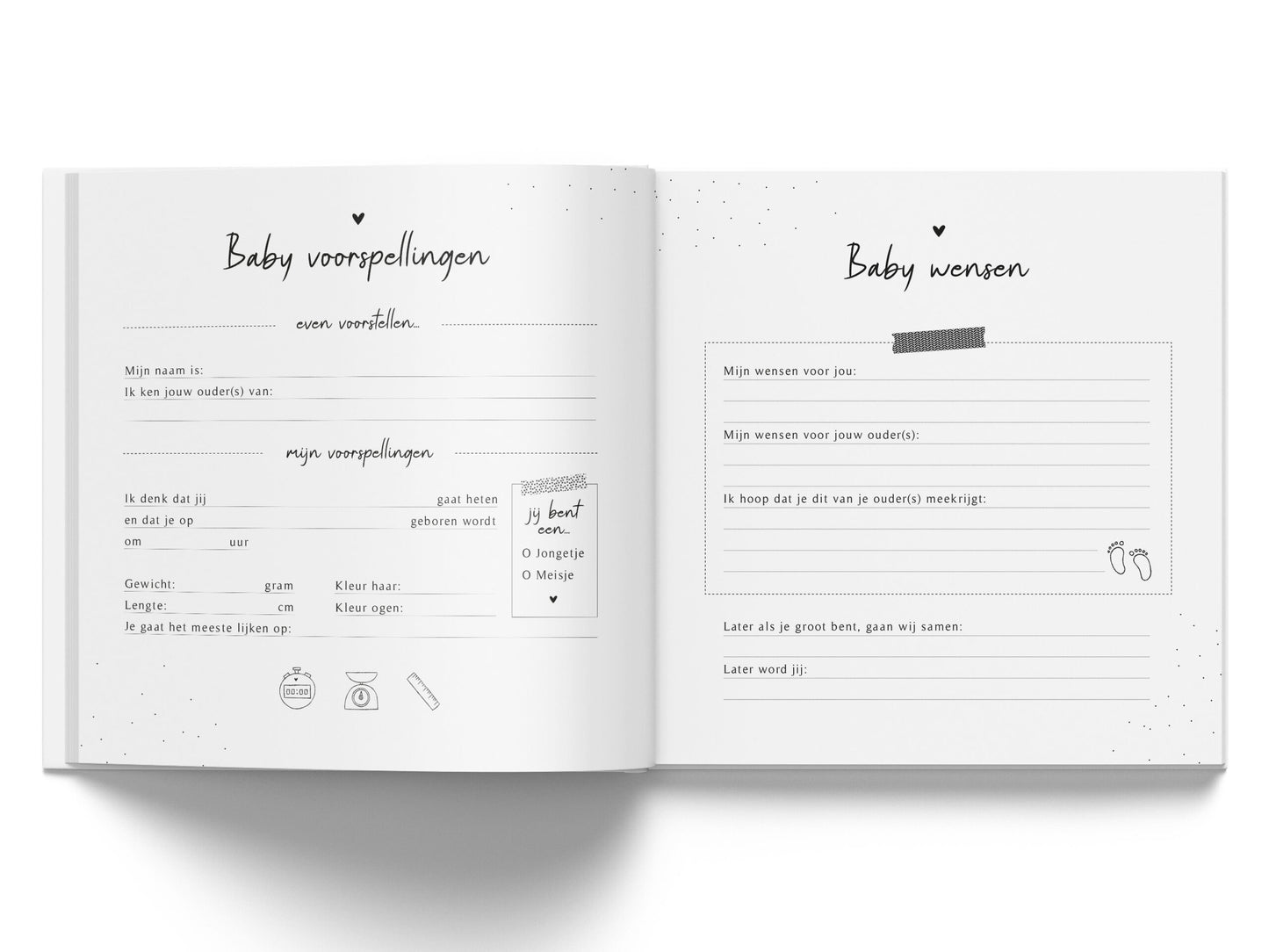 Mijn babyshower | Linnen invulboek