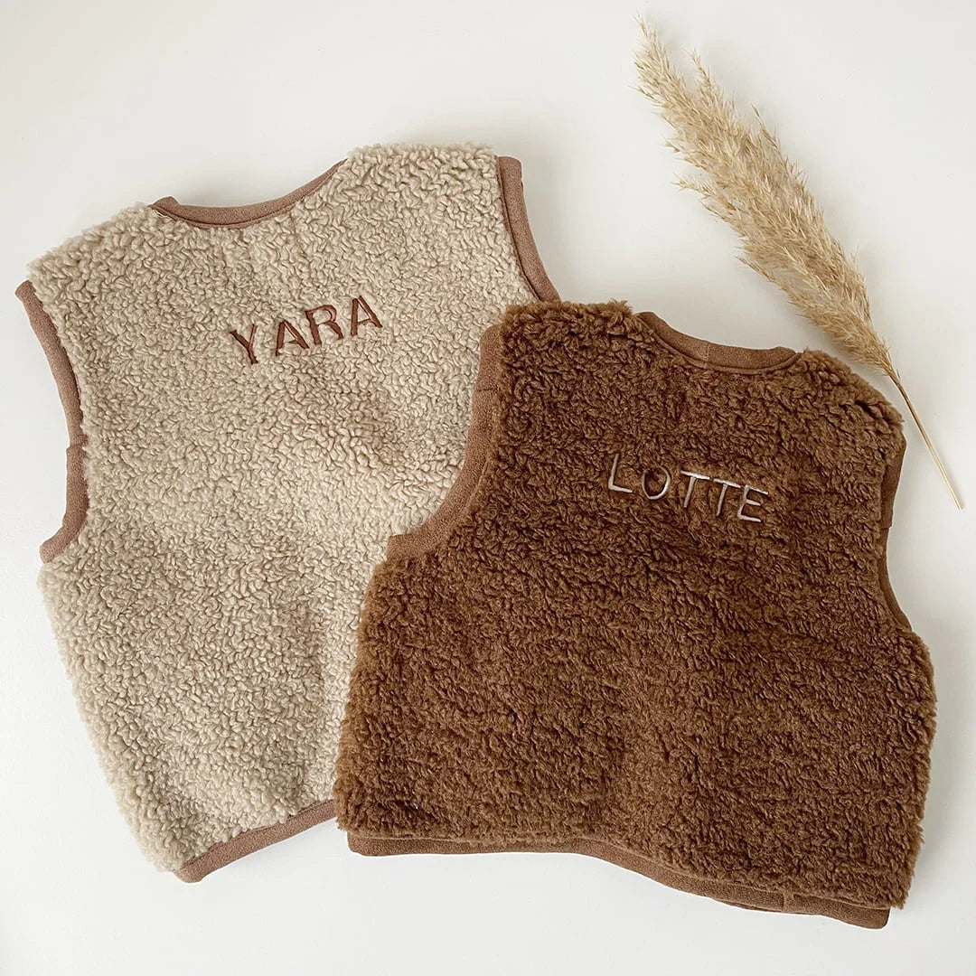 Teddy gilet | Donkerbruin